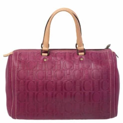 Carolina Herrera Magenta Monogram Leather Large Andy Boston Bag Women - Purple 14 Carolina Herrera Magenta Monogram Leather Large Andy Boston Bag Women - Purple -Carolina Herrera Shop luxury women carolina herrera used handbags p482216 008