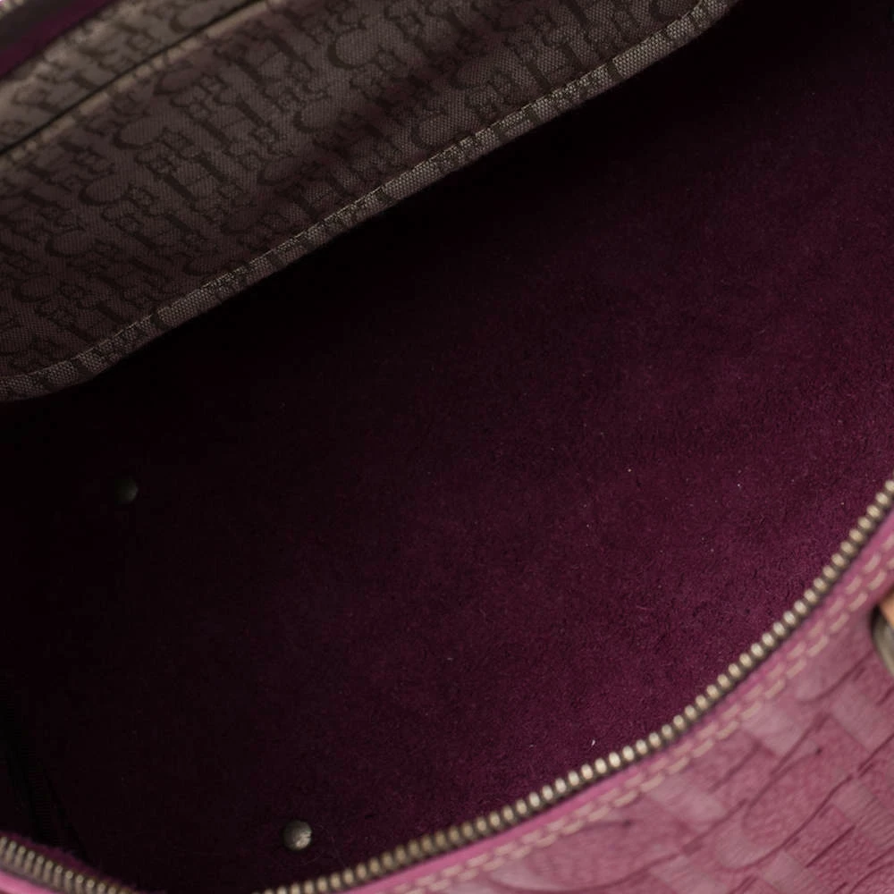 Carolina Herrera Magenta Monogram Leather Large Andy Boston Bag Women - Purple 7 Carolina Herrera Magenta Monogram Leather Large Andy Boston Bag Women - Purple - Image 7