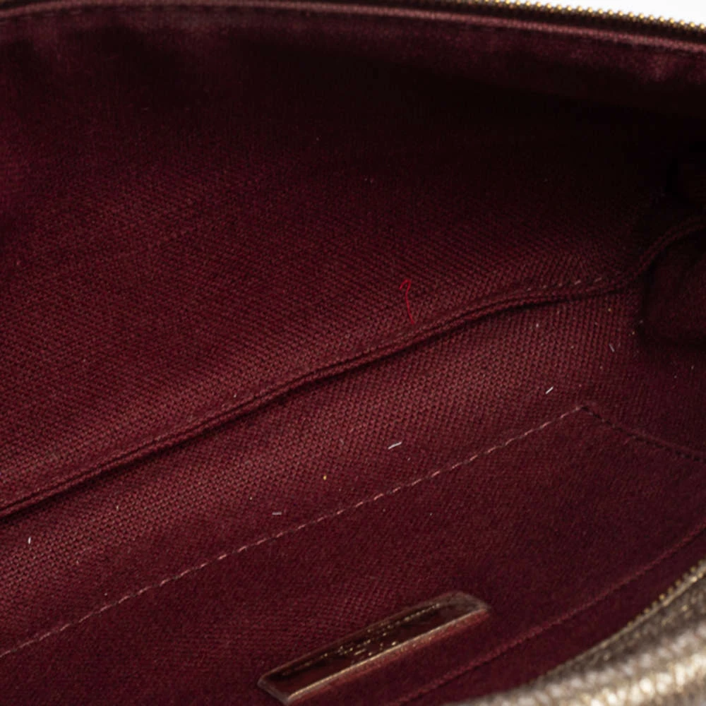 Carolina Herrera Metallic Embossed Monogram Leather Crossbody Bag Women