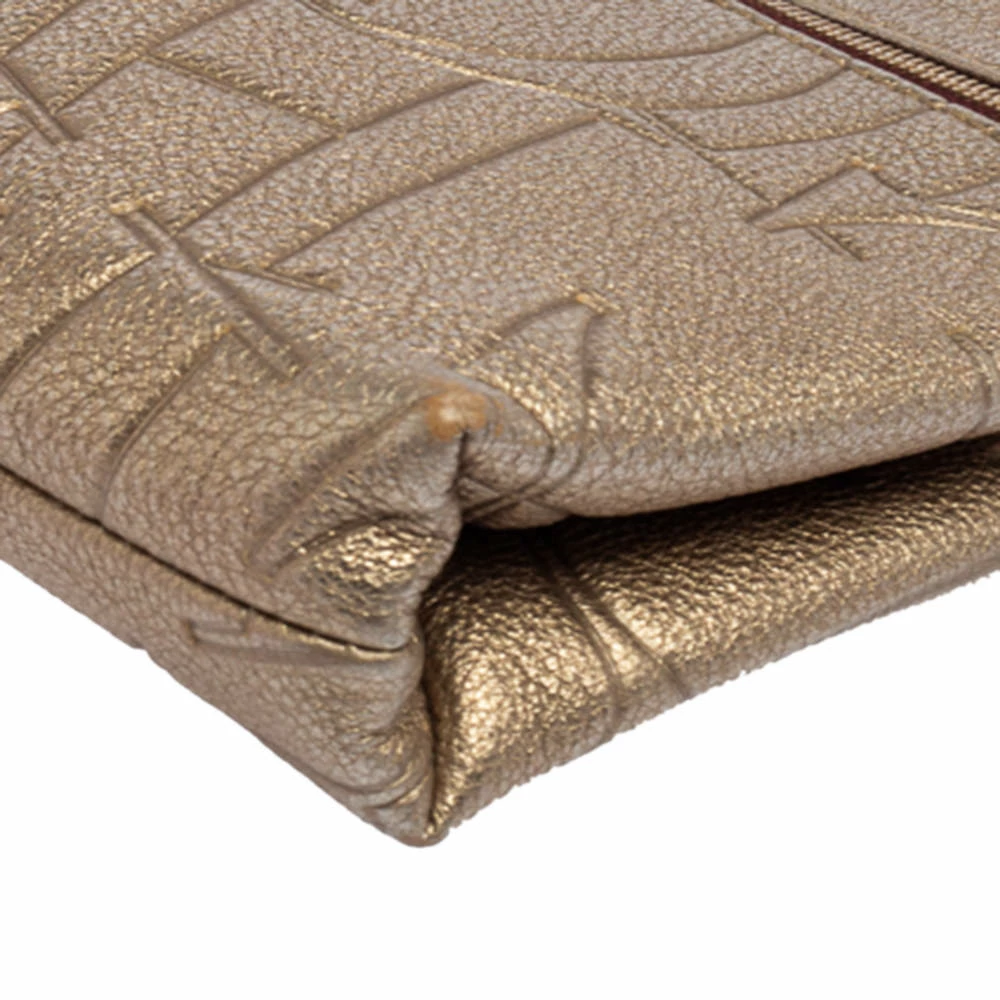 Carolina Herrera Metallic Embossed Monogram Leather Crossbody Bag Women