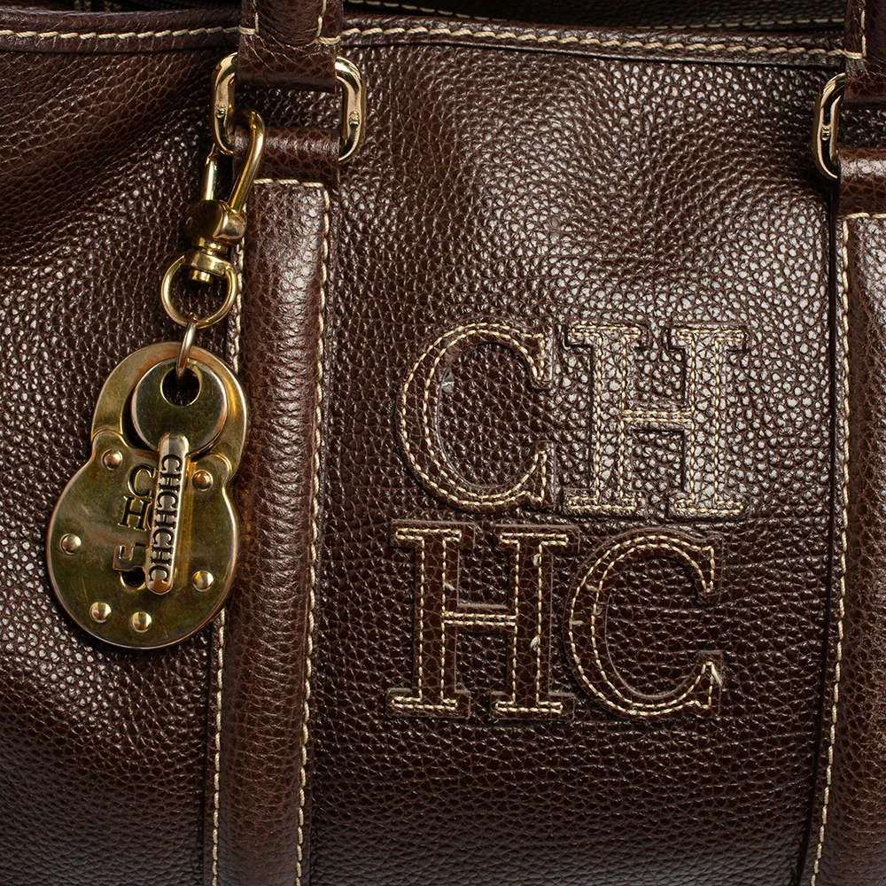 Carolina Herrera Brown Leather Large Matteo Tote Women