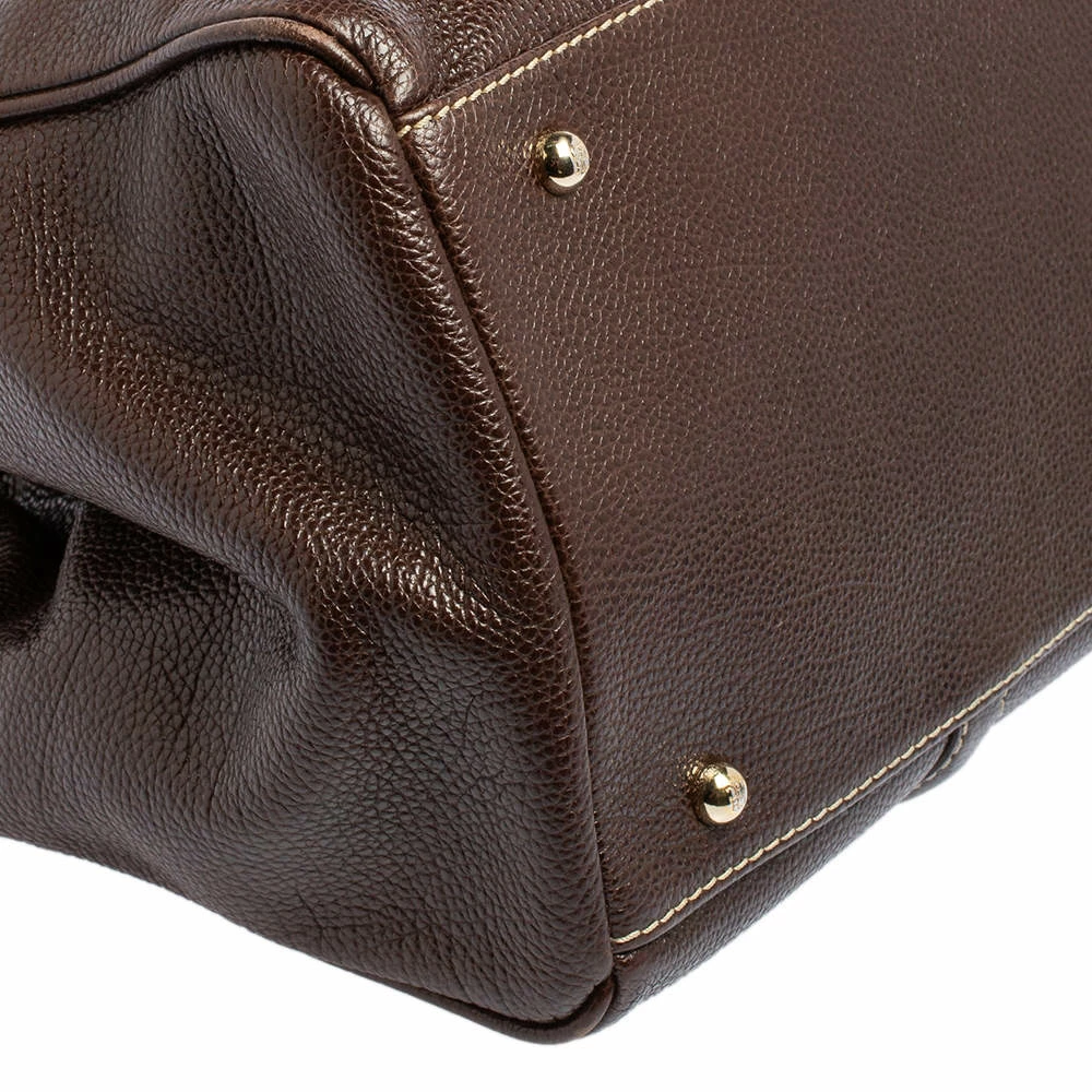 Carolina Herrera Brown Leather Large Matteo Tote Women