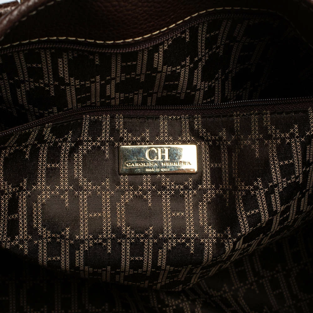 Carolina Herrera Brown Leather Large Matteo Tote Women