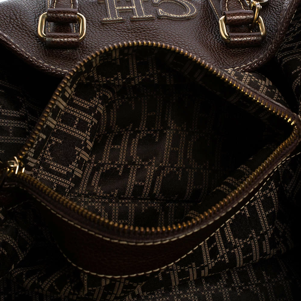 Carolina Herrera Brown Leather Large Matteo Tote Women