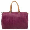 Carolina Herrera Pink Monogram Leather Large Andy Boston Bag Women