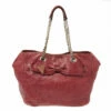 Carolina Herrera Burgundy Monogram Leather Audrey Tote Women