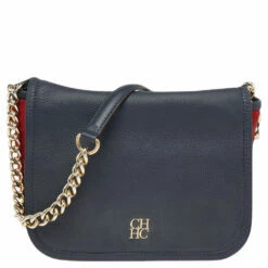 Carolina Herrera Black/Red Leather And Suede Shoulder Bag Women