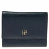 Carolina Herrera Dark Blue Leather Tri Fold Wallet Women