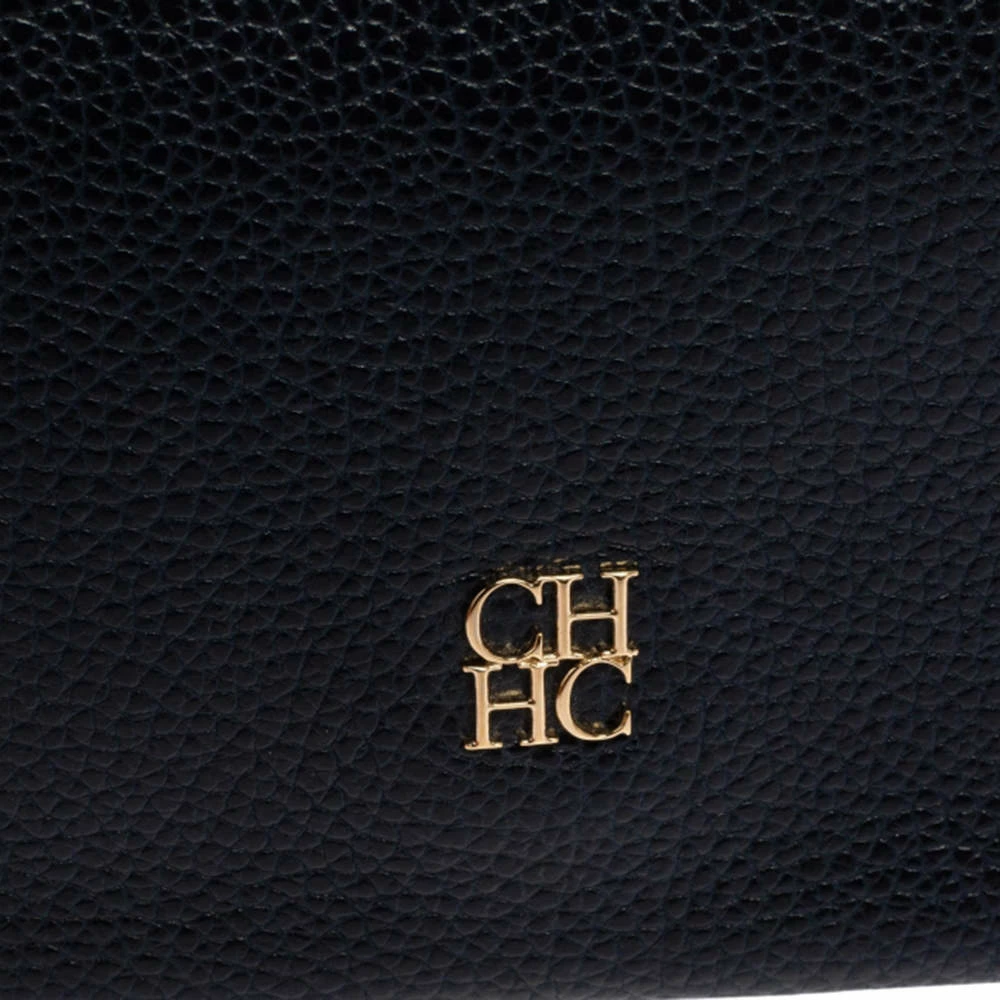 Carolina Herrera Navy Blue Leather Chain Clutch Women