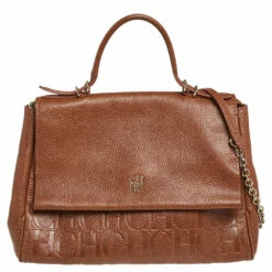 Carolina Herrera Brown Leather Minuetto Top Handle Bag Women