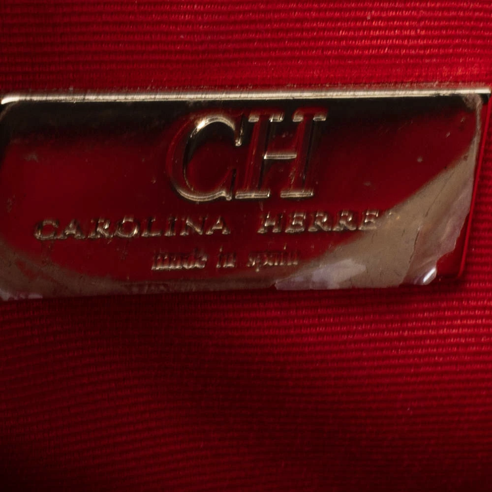 Carolina Herrera Brown Signature Coated Canvas Front Pocket Tote Women