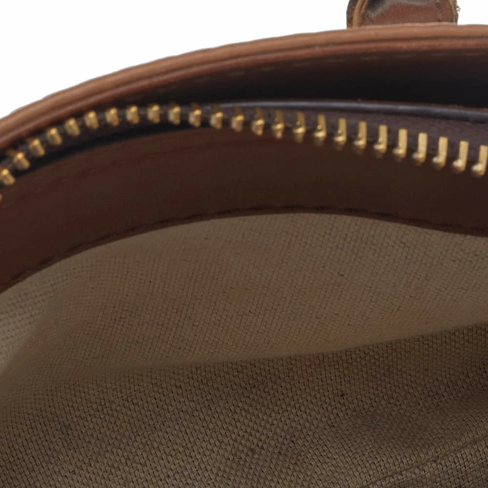 Carolina Herrera Brown/White Leather Satchel Women