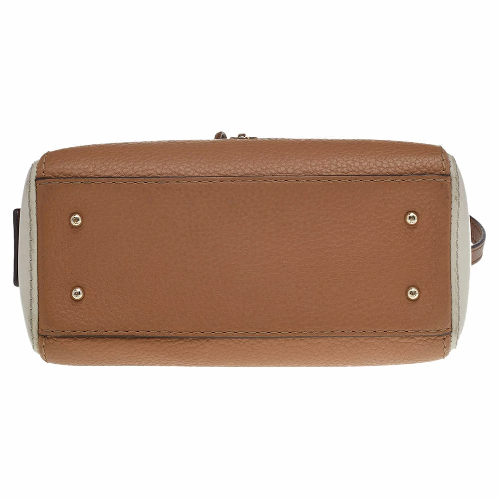 Carolina Herrera Brown/White Leather Satchel Women