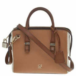 Carolina Herrera Brown/White Leather Satchel Women