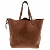 Carolina Herrera Brown Monogram Embossed Leather Tote Women