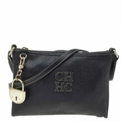 Carolina Herrera Black Leather Crossbody Bag Women