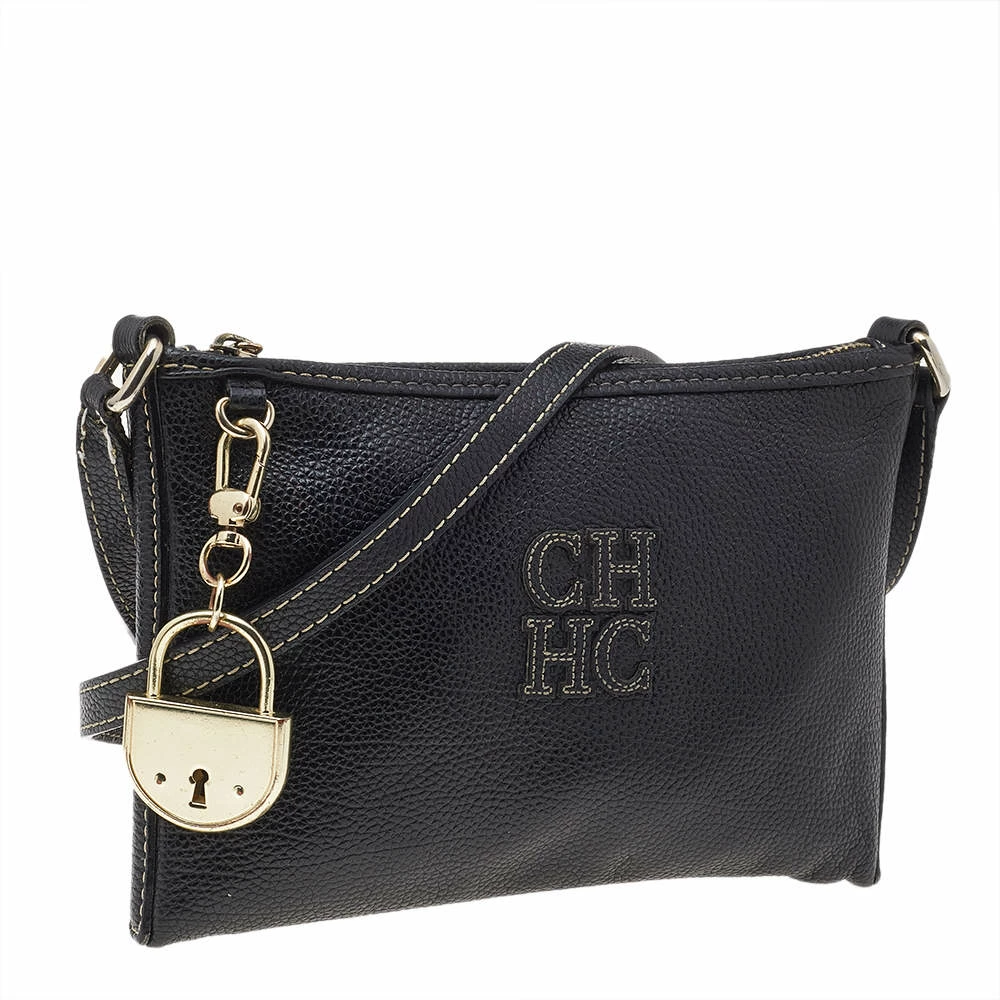 Carolina Herrera Black Leather Crossbody Bag Women