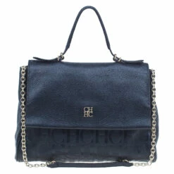 Carolina Herrera Black Leather Minueto Flap Bag Women