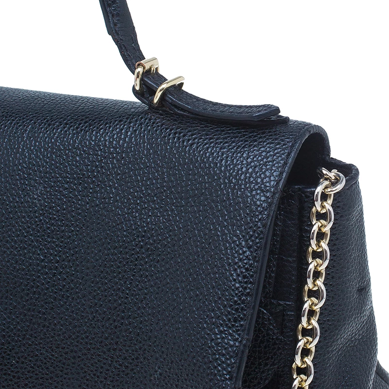 Carolina Herrera Black Leather Minueto Flap Bag Women