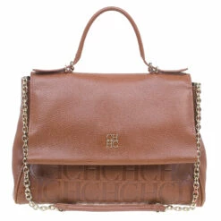 Carolina Herrera Brown Leather Minueto Flap Bag Women