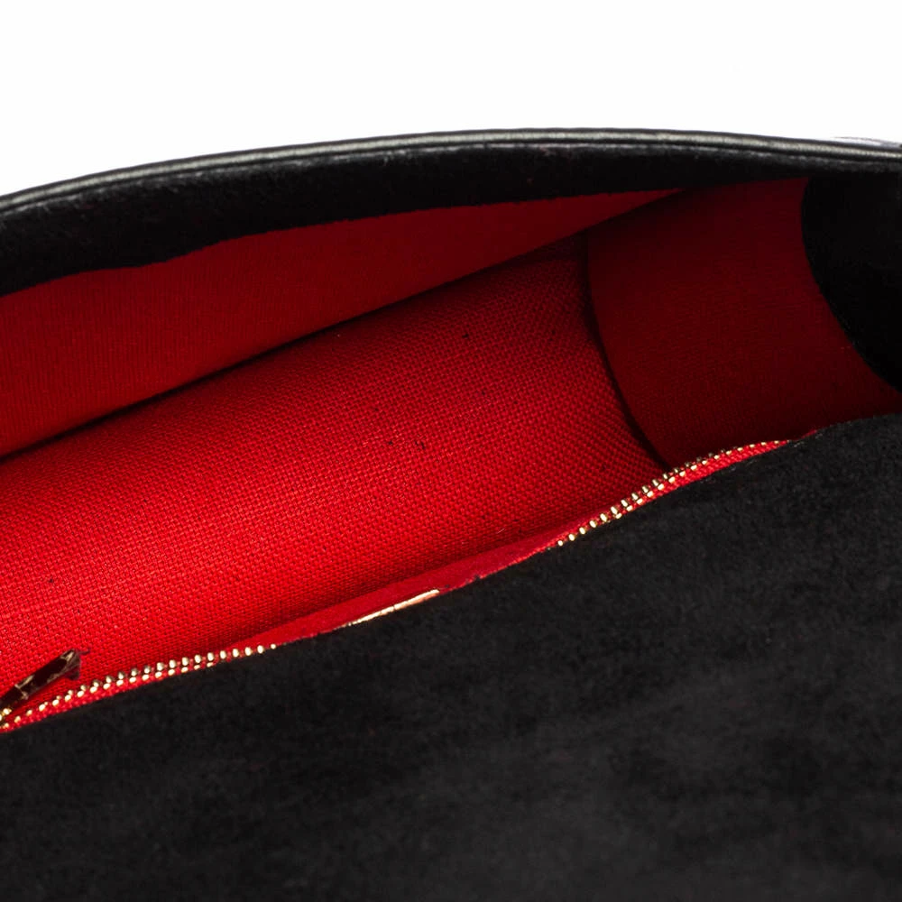 Carolina Herrera Black Leather Flap Shoulder Bag Women