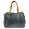 Carolina Herrera Dark Grey Monogram Leather Andy Satchel Women