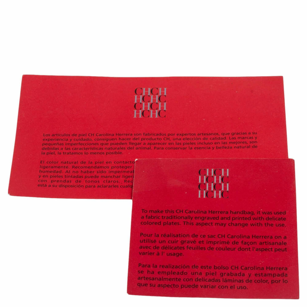 Carolina Herrera Red/Burgundy Monogram Leather Chain Tote Women