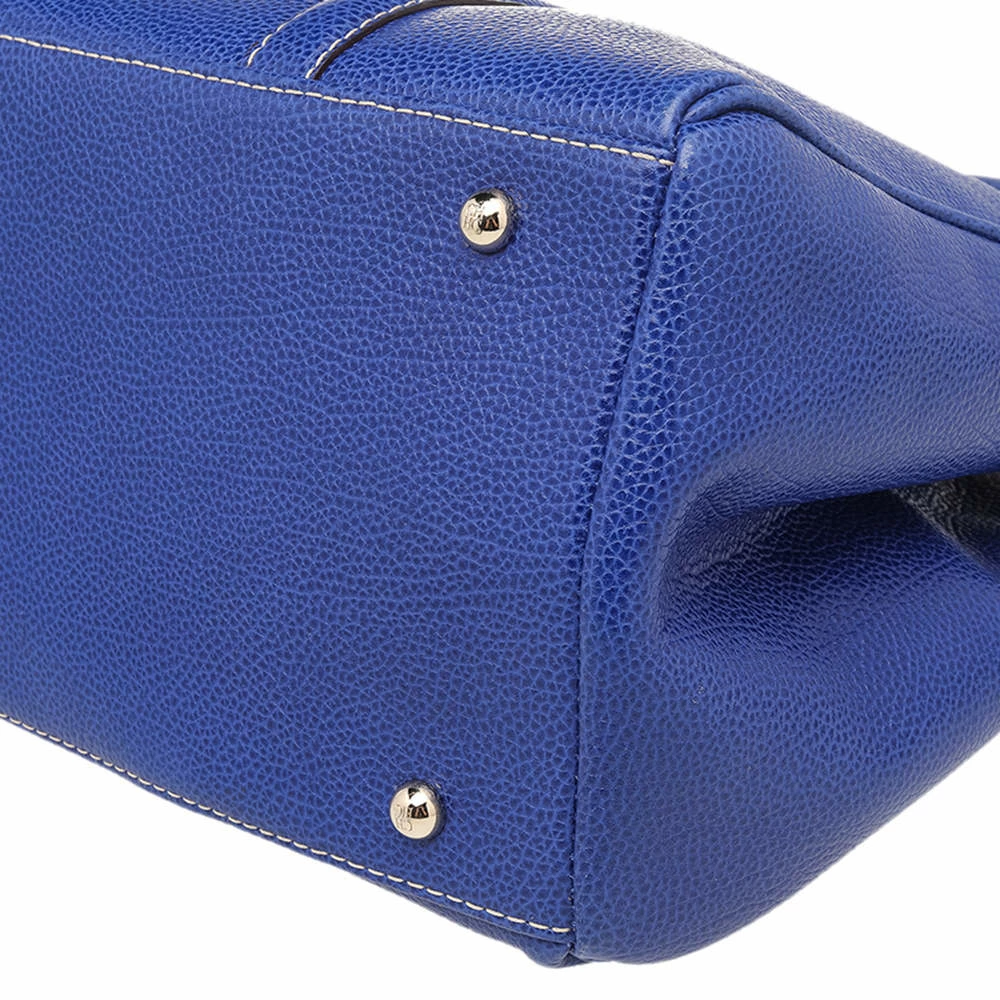 Carolina Herrera Blue Leather Tote Women