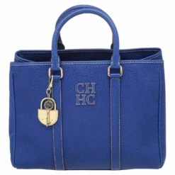 Carolina Herrera Blue Leather Tote Women