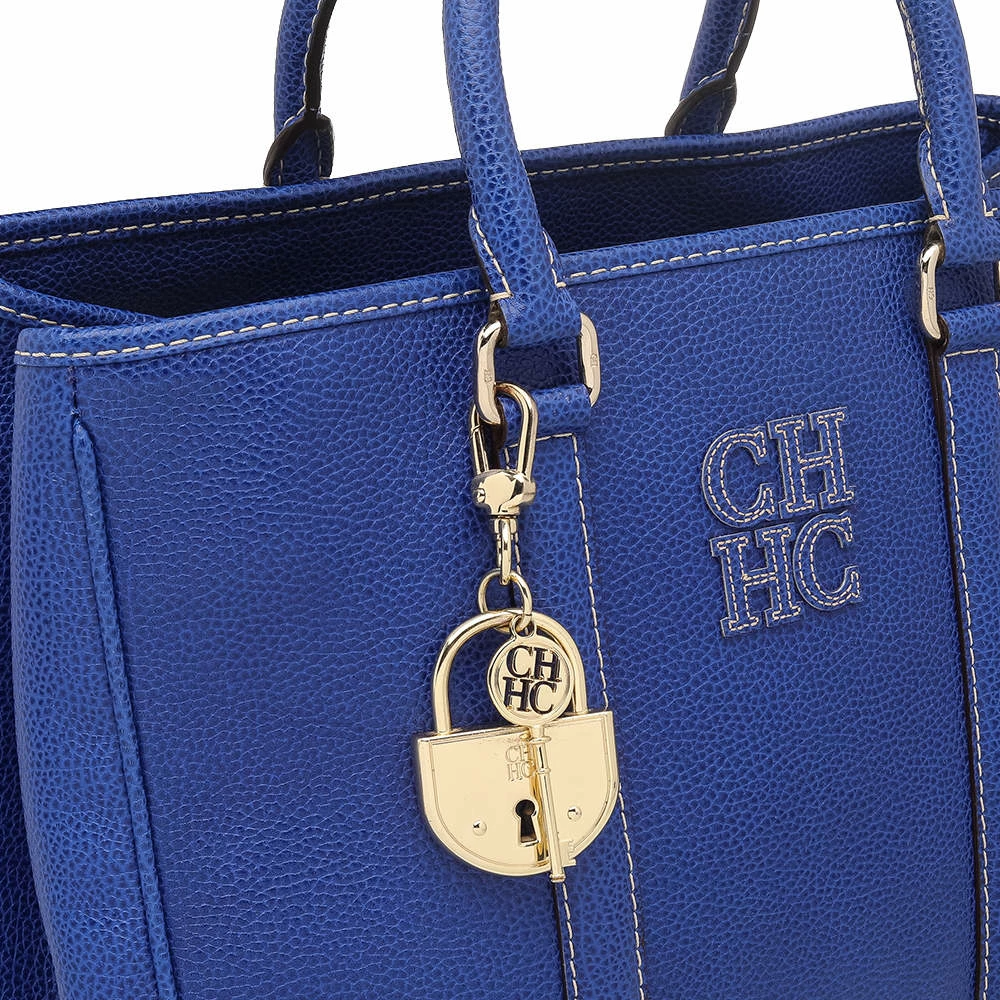 Carolina Herrera Blue Leather Tote Women