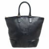 Carolina Herrera Black Leather Top Zip Shopper Tote Women
