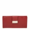 Carolina Herrera Red Leather Flap Continental Wallet Women