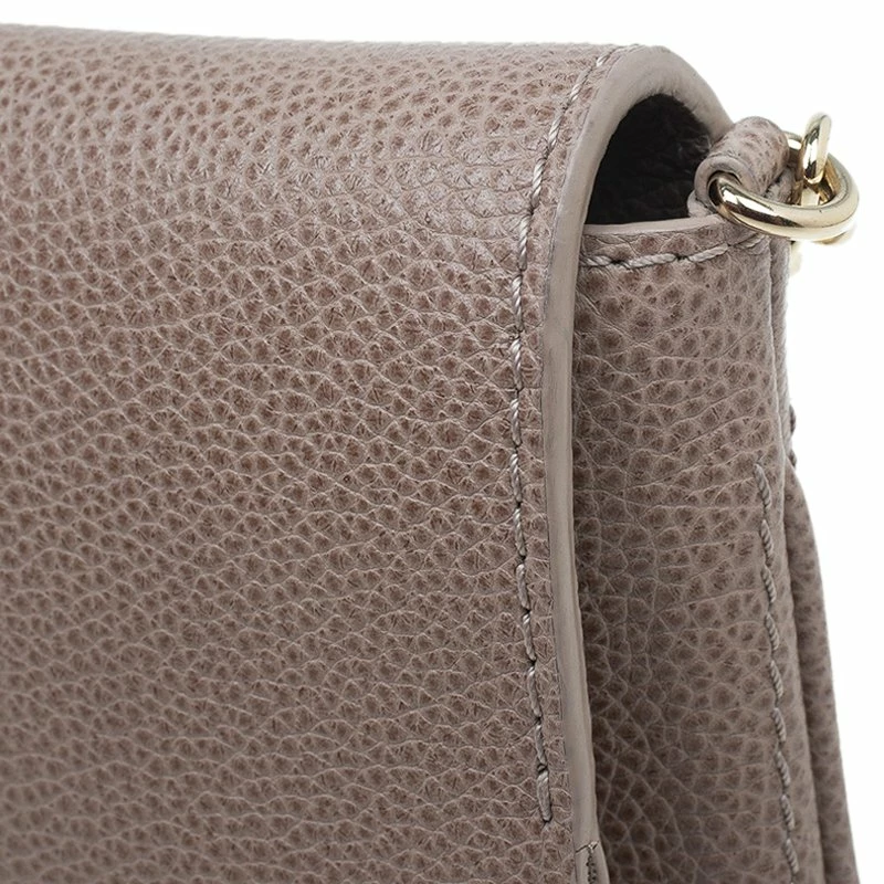 Carolina Herrera Beige Leather Chain Clutch Women