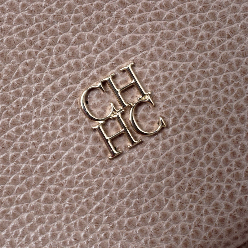 Carolina Herrera Beige Leather Chain Clutch Women