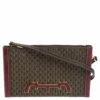 Carolina Herrera Burgundy/Brown Monogram PVC And Leather Crossbody Bag Women