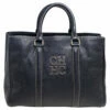Carolina Herrera Black Leather Medium Matteo Tote Women