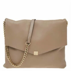 Carolina Herrera Beige Leather Shoulder Bag Women