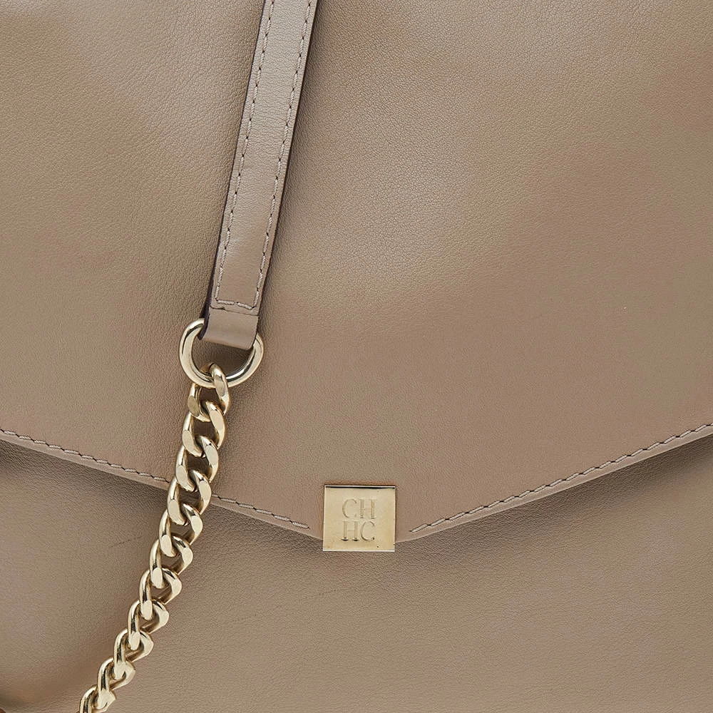 Carolina Herrera Beige Leather Shoulder Bag Women