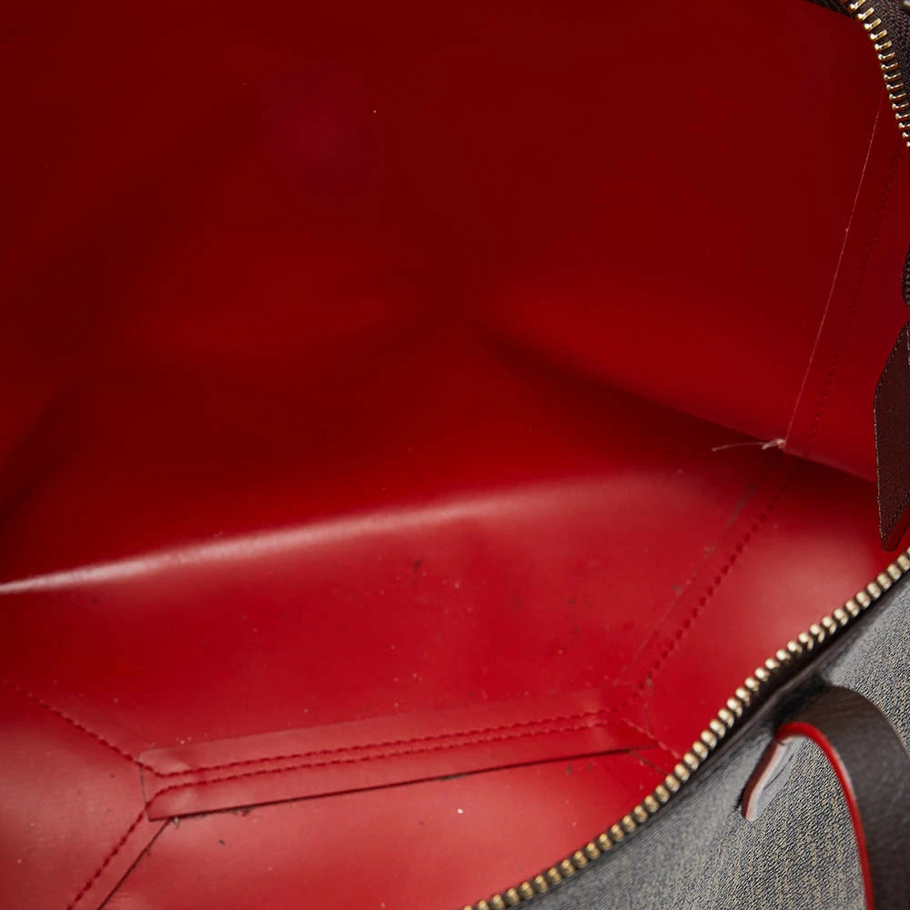 Carolina Herrera Dark Brown Monogram Leather Shopper Tote Women