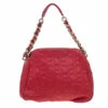 Carolina Herrera Red Quilted Monogram Leather Hobo Women