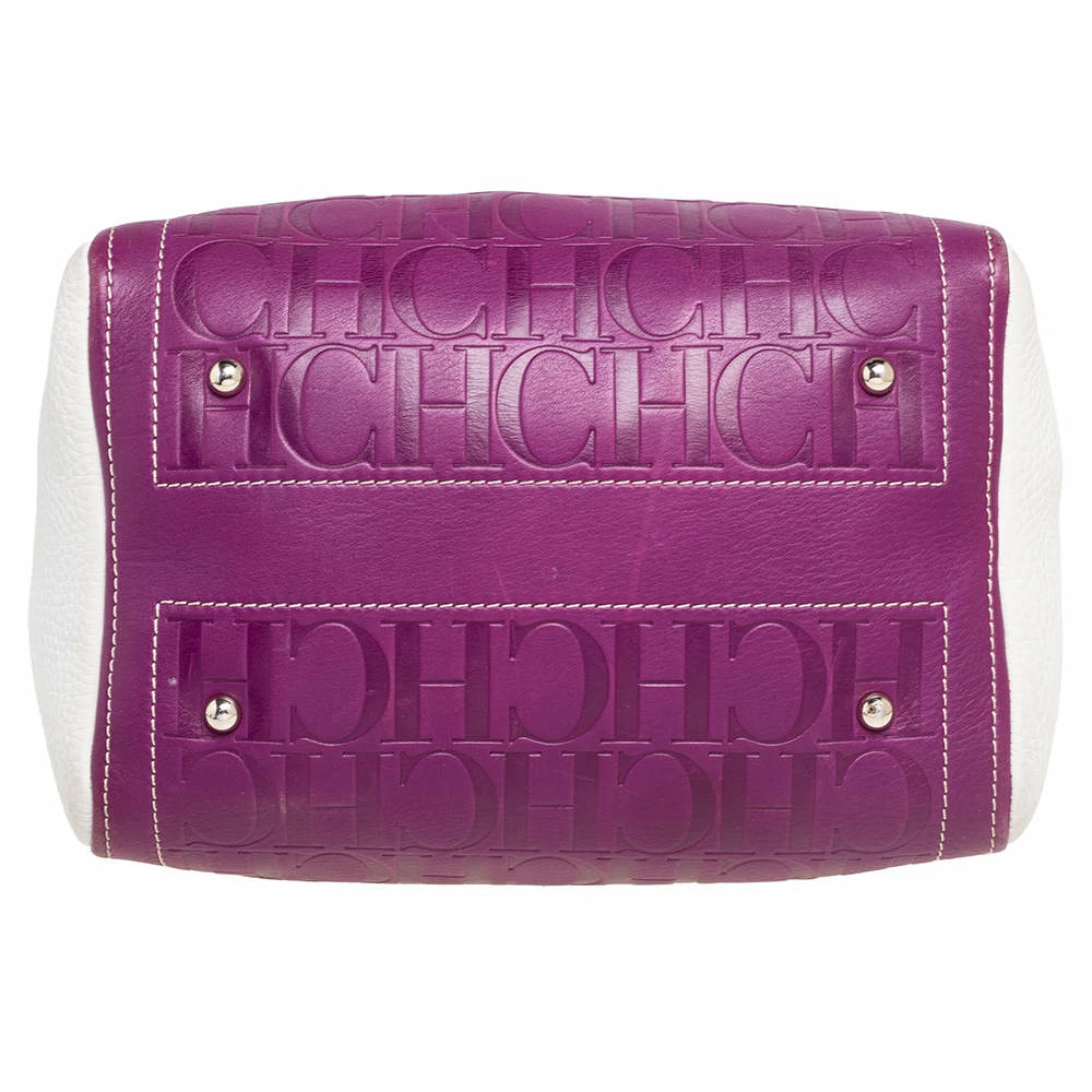 Carolina Herrera Tricolor Signature Embossed Leather Andy Boston Bag Women - Multicolor 6 Carolina Herrera Tricolor Signature Embossed Leather Andy Boston Bag Women - Multicolor - Image 6