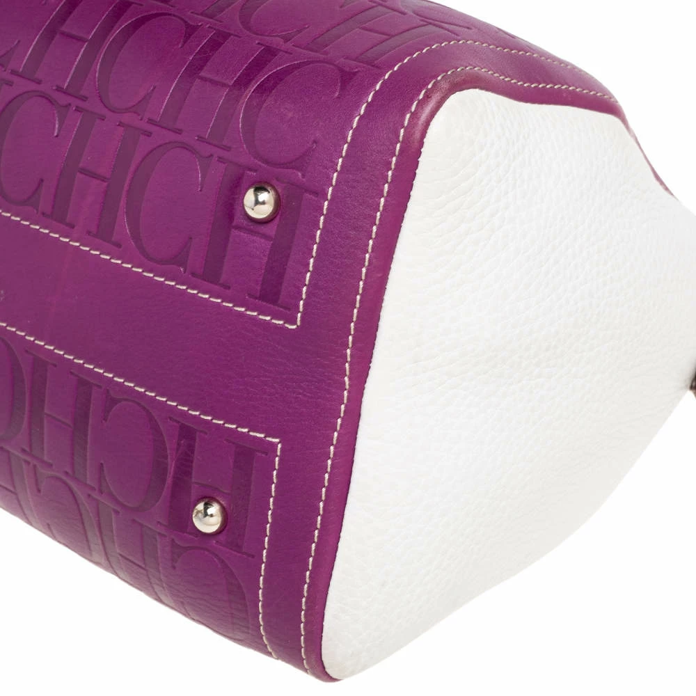 Carolina Herrera Tricolor Signature Embossed Leather Andy Boston Bag Women - Multicolor 11 Carolina Herrera Tricolor Signature Embossed Leather Andy Boston Bag Women - Multicolor - Image 11