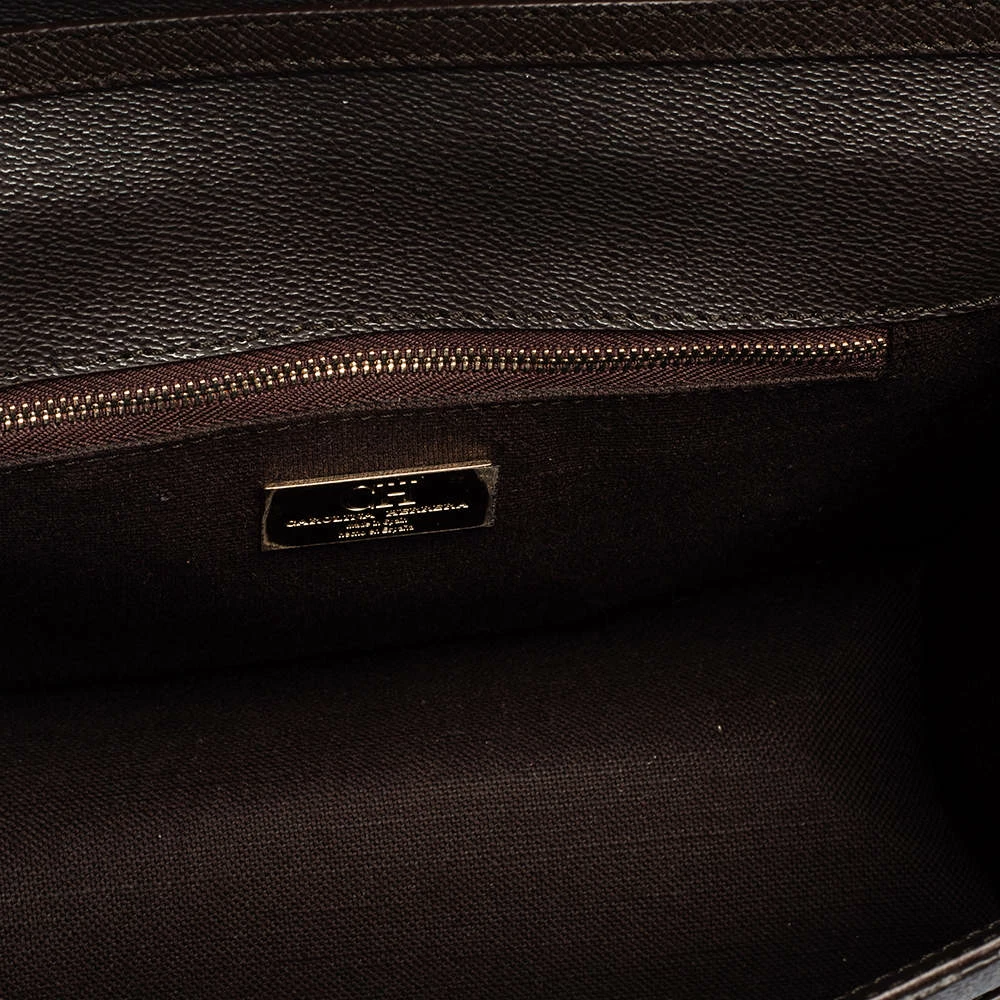 Carolina Herrera Dark Brown Signature Coated Canvas and Leather Carry on Shoulder Bag Women