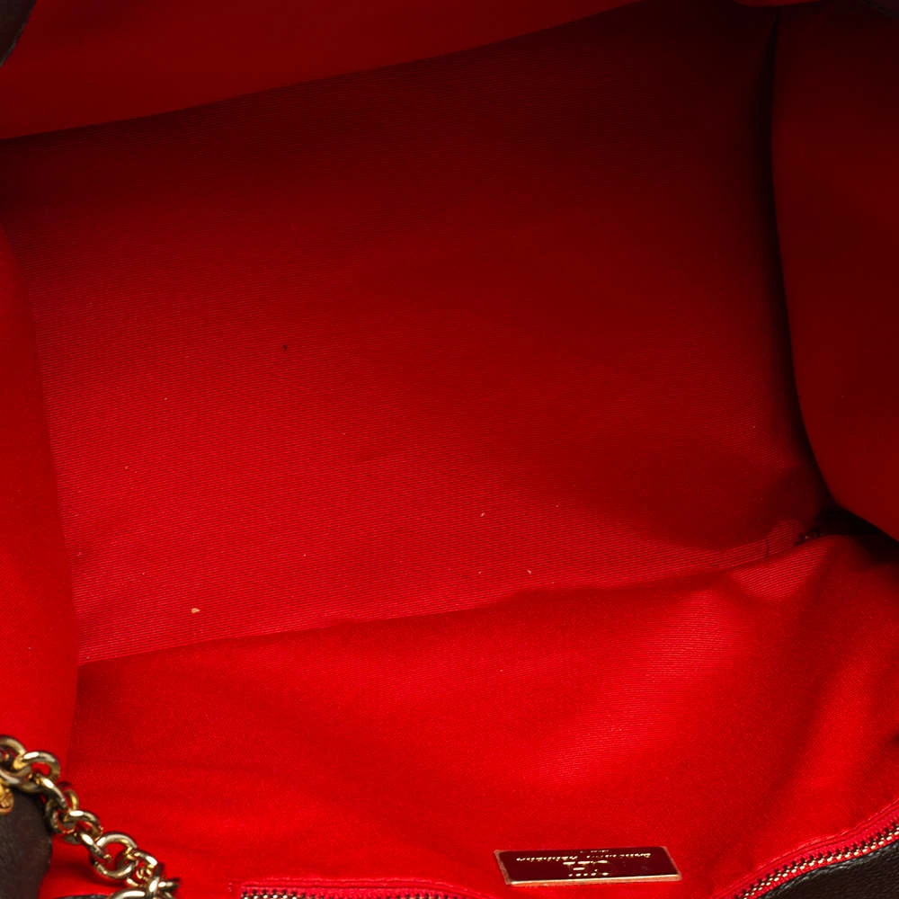 Carolina Herrera White/Dark Brown Signature Coated Canvas Front Pocket Tote Women