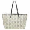 Carolina Herrera Beige Monogram Coated Canvas Shopper Tote Women