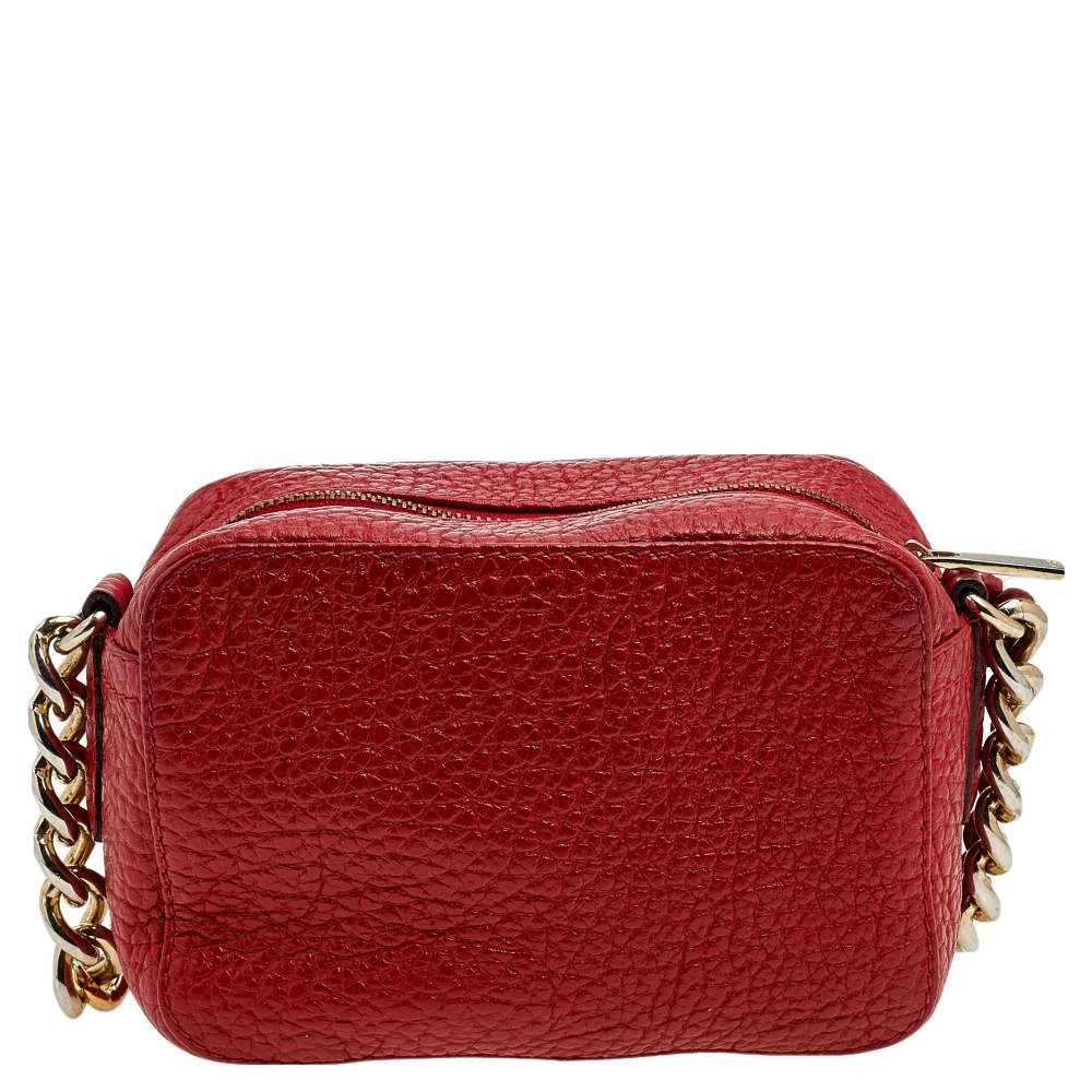 Carolina Herrera Red Leather Tassel Crossbody Bag Women