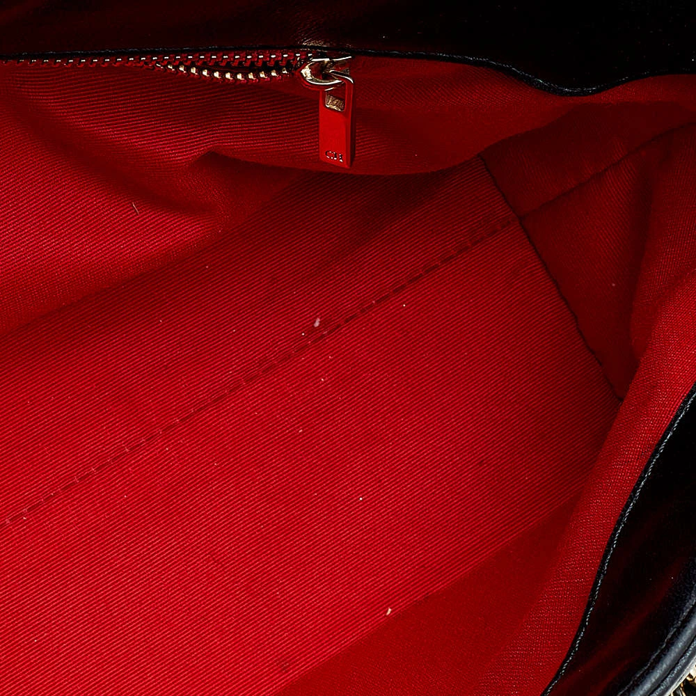 Carolina Herrera Black Quilted Leather Flap Chain Shoulder Bag Women