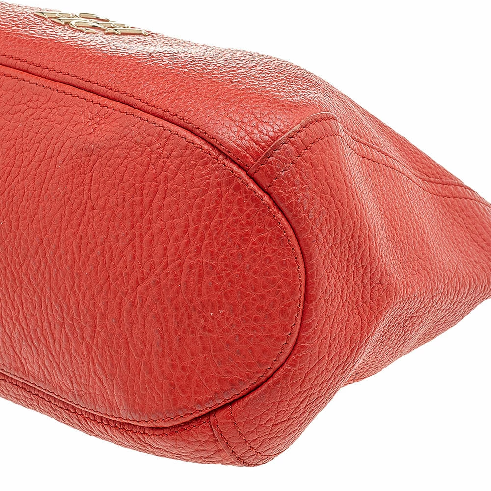 Carolina Herrera Orange Leather Chain Hobo Women