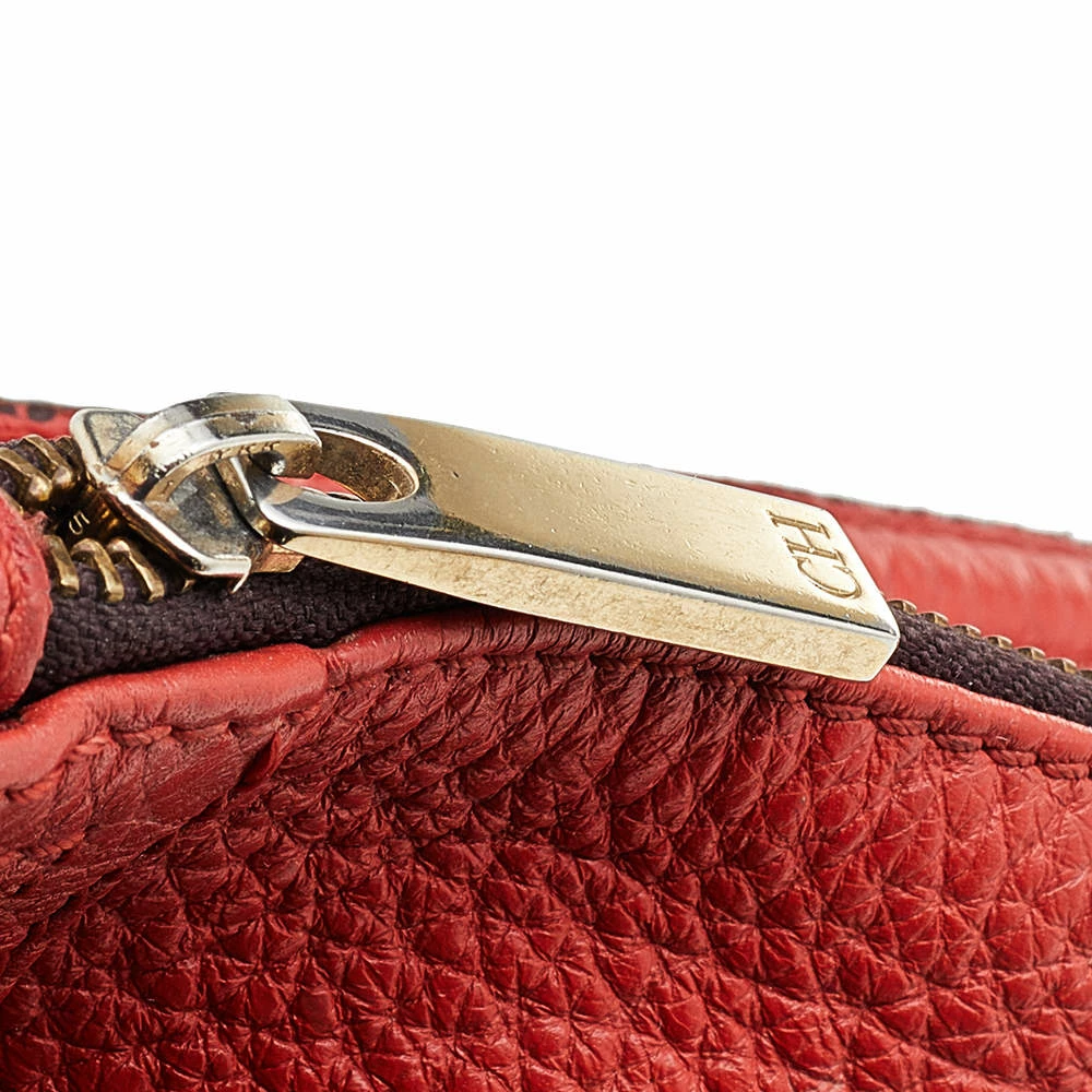 Carolina Herrera Orange Leather Chain Hobo Women