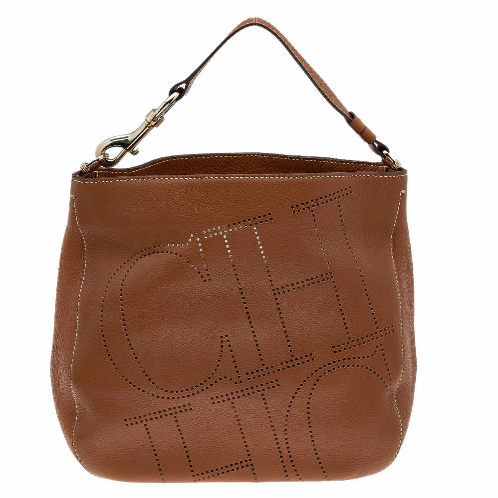 Carolina Herrera Brown Leather Hobo Women